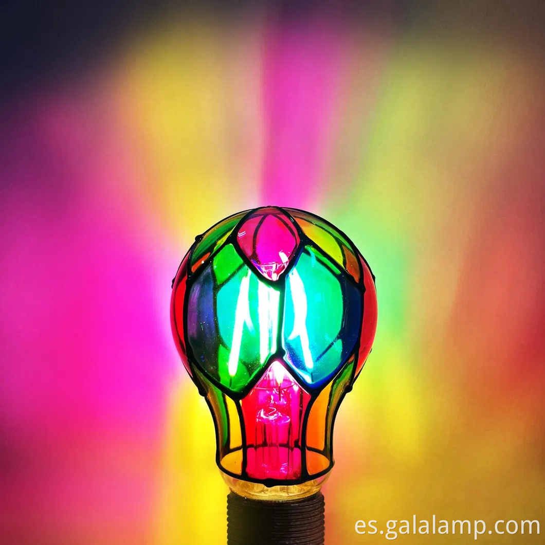 Bombilla LED de color incomprable, luz de vidrieras de base E26 para atmósfera festiva